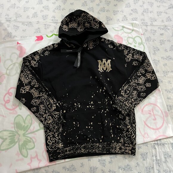 Amiri Paisley Print Black Hoodie - Picture 1 of 7